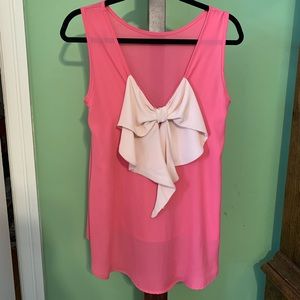Altar’d State pink and cream bow tank top size XS
